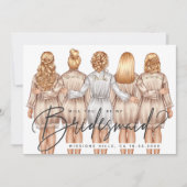 Ben je mijn Bridesmaid? Meisjes in Robes V3 Invit Kaart (Voorkant)