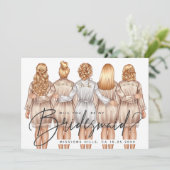 Ben je mijn Bridesmaid? Meisjes in Robes V3 Invit Kaart (Staand voorkant)