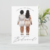 Ben je mijn Bridesmaid? Meisjes in Robes V3 Invit Kaart (Staand voorkant)