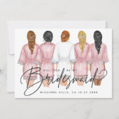 Ben je mijn Bridesmaid? Meisjes op Robes-kaart Kaart (Voorkant)
