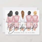 Ben je mijn Bridesmaid? Meisjes op Robes-kaart Kaart (Voorkant)