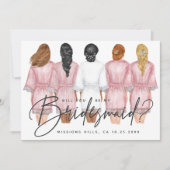 Ben je mijn Bridesmaid? Meisjes op Robes-kaart Kaart (Voorkant)