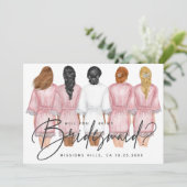 Ben je mijn Bridesmaid? Meisjes op Robes-kaart Kaart (Staand voorkant)