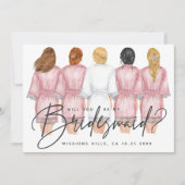 Ben je mijn Bridesmaid? Meisjes op Robes-kaart Kaart (Voorkant)