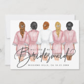 Ben je mijn Bridesmaid? Meisjes op Robes-kaart Kaart (Voorkant)