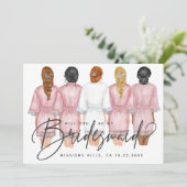 Ben je mijn Bridesmaid? Meisjes op Robes-kaart Kaart (Staand voorkant)