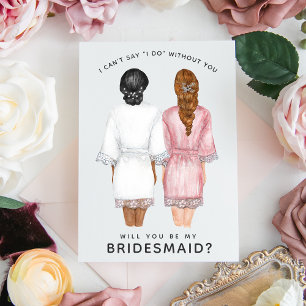 Ben je mijn Bridesmaid? Meisjes op Robes-kaart Kaart