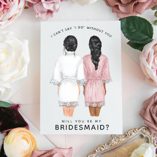 Ben je mijn Bridesmaid? Meisjes op Robes-kaart Kaart
