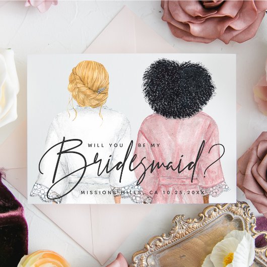 Ben je mijn Bridesmaid? Meisjes op Robes-kaart Kaart