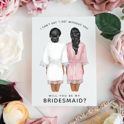 Ben je mijn Bridesmaid? Meisjes op Robes-kaart Kaart