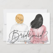 Ben je mijn Bridesmaid? Meisjes op Robes-kaart Kaart (Voorkant)