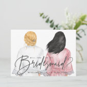 Ben je mijn Bridesmaid? Meisjes op Robes-kaart Kaart (Staand voorkant)