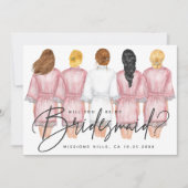 Ben je mijn Bridesmaid? Meisjes op Robes-kaart Kaart (Voorkant)