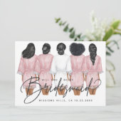 Ben je mijn Bridesmaid? Meisjes op Robes-kaart Kaart (Staand voorkant)