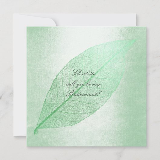 Ben je mijn Bridesmaid? Mint Green-verlof Kaart (Voorkant)