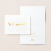 Ben je mijn Bridesmaid? Modern Script Gold Folie Kaarten (Display)