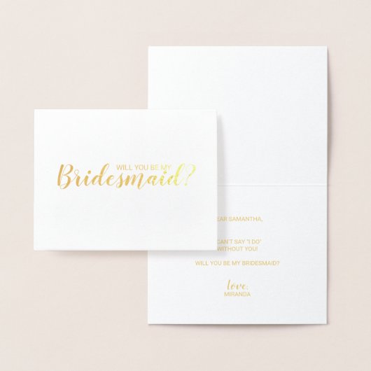 Ben je mijn Bridesmaid? Modern Script Gold Folie Kaarten (Display)
