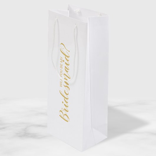 Ben je mijn Bridesmaid? Modern Script Gold Wijn Cadeautas