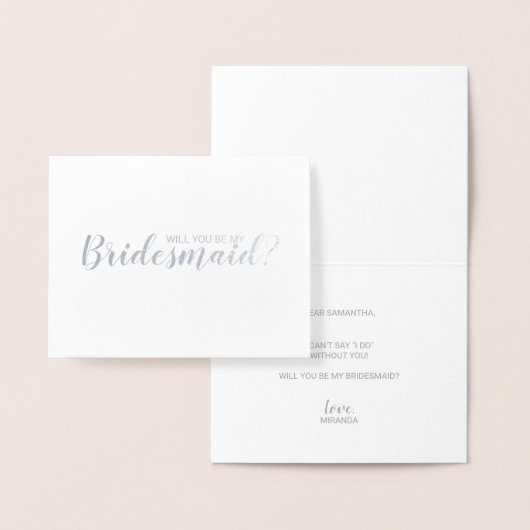 Ben je mijn Bridesmaid? Modern Script Silver Folie Kaarten (Display)