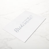 Ben je mijn Bridesmaid? Modern Script Silver Folie Uitnodiging (Gedraaid)