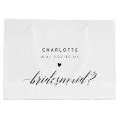 Ben je mijn Bridesmaid? Modern voorstel Groot Cadeauzakje (Achterkant)