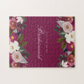 Ben je mijn Bridesmaid? Moody Floral Waterverf Legpuzzel (Horizontaal)