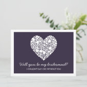 Ben je mijn Bridesmaid? Paarse Kaart (Staand voorkant)