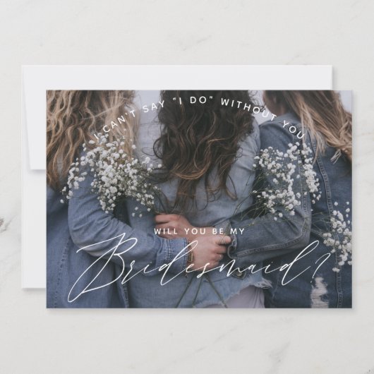 Ben je mijn Bridesmaid? Roos Gold & Blush Invit Kaart (Voorkant)