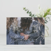 Ben je mijn Bridesmaid? Roos Gold & Blush Invit Kaart (Staand voorkant)