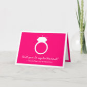 Ben je mijn Bridesmaid? Roze Ring Kaart (Voorkant)