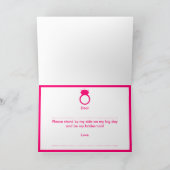 Ben je mijn Bridesmaid? Roze Ring Kaart (Binnen)