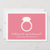 Ben je mijn Bridesmaid? Roze Ring Kaart (Voorkant)