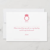 Ben je mijn Bridesmaid? Roze Ring Kaart (Achterkant)