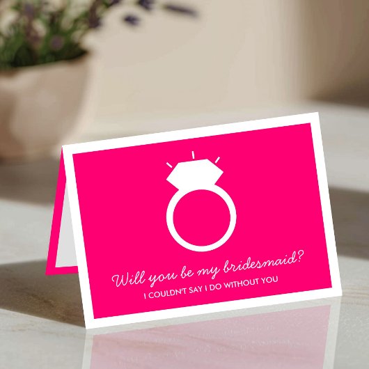 Ben je mijn Bridesmaid? Roze Ring Kaart