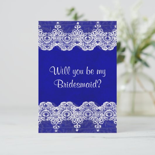 Ben je mijn Bridesmaid? Rustic Burlap & Lace Kaart (Staand voorkant)