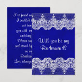 Ben je mijn Bridesmaid? Rustic Burlap & Lace Kaart (Voorkant / Achterkant)