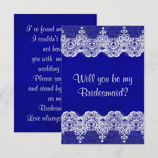 Ben je mijn Bridesmaid? Rustic Burlap & Lace Kaart (Voorkant / Achterkant)