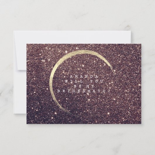 Ben je mijn Bridesmaid Rustic Gold Glitter? Kaart (Voorkant)