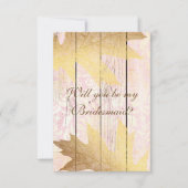 Ben je mijn Bridesmaid? Rustic Golden Pink Kaart (Voorkant)