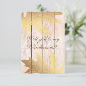 Ben je mijn Bridesmaid? Rustic Golden Pink Kaart (Staand voorkant)