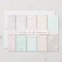 Ben je mijn Bridesmaid? Rustic  Lace Kaart