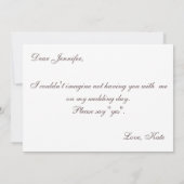 Ben je mijn Bridesmaid? Rustic  Lace Kaart (Achterkant)