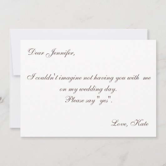 Ben je mijn Bridesmaid? Rustic  Lace Kaart (Achterkant)