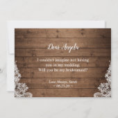 Ben je mijn Bridesmaid Rustic Mason Jar Lichten? Kaart (Achterkant)