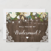 Ben je mijn Bridesmaid Rustic Romantic Floral? Kaart (Voorkant)