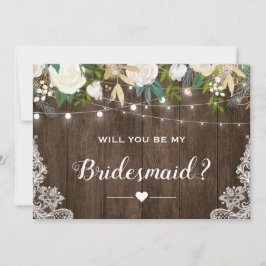 Ben je mijn Bridesmaid Rustic Romantic Floral? Kaart