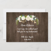 Ben je mijn Bridesmaid Rustic Romantic Floral? Kaart (Achterkant)