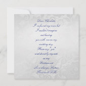 Ben je mijn Bridesmaid? Silver Navy Blue Lace Kaart (Achterkant)