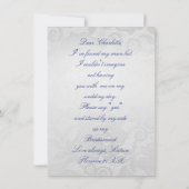 Ben je mijn Bridesmaid? Silver Navy Blue Lace Kaart (Achterkant)