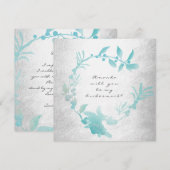 Ben je mijn Bridesmaid Silver Tiffany Wreath? Kaart (Voorkant / Achterkant)